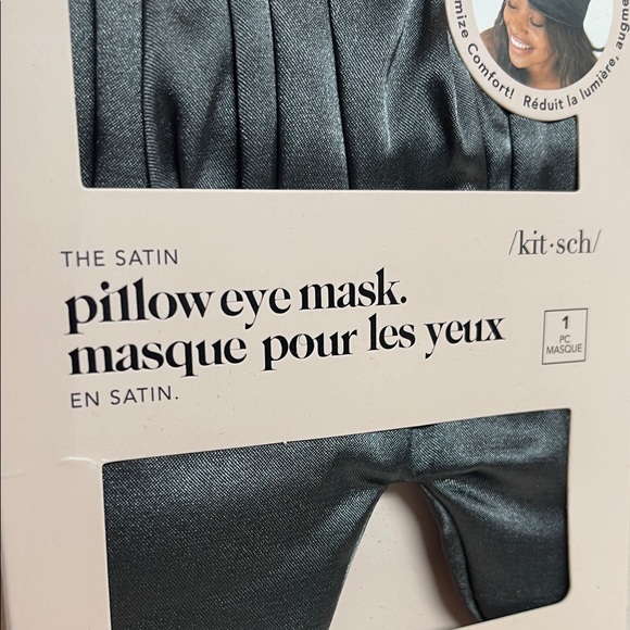Kitsch Unisex Satin Pillow Eye Mask - Charcoal - Picture 3 of 9